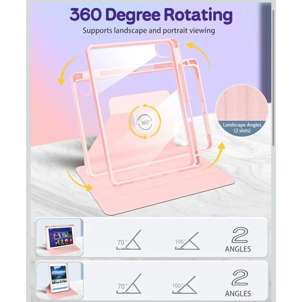 Kidcube for iPad Air 13 Inch Case w/ 360 Rotating Stand M3 2025/M2 2024